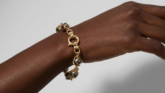 Chocolate Freshwater Pearl Wire Cage Bracelet