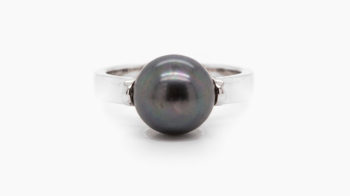 Dark Grey Pearl Ring