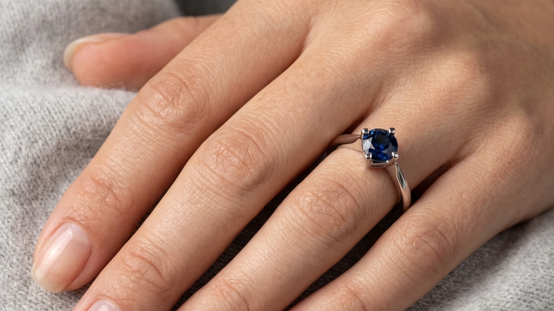 Dark Blue Sapphire Ring
