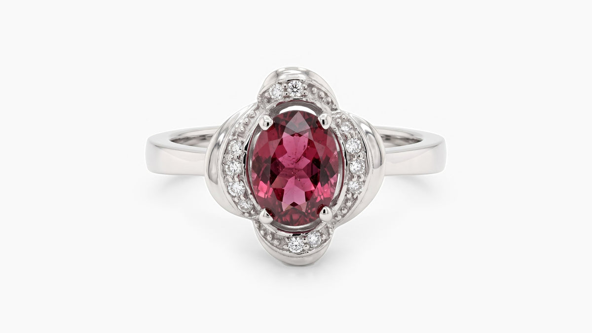 0.90ct Rubellite & Diamond Ring — SKU 9820