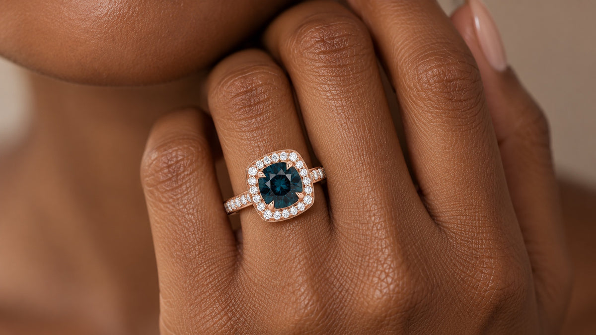 London Topaz & Diamond Ring shown on hand — SKU 9834