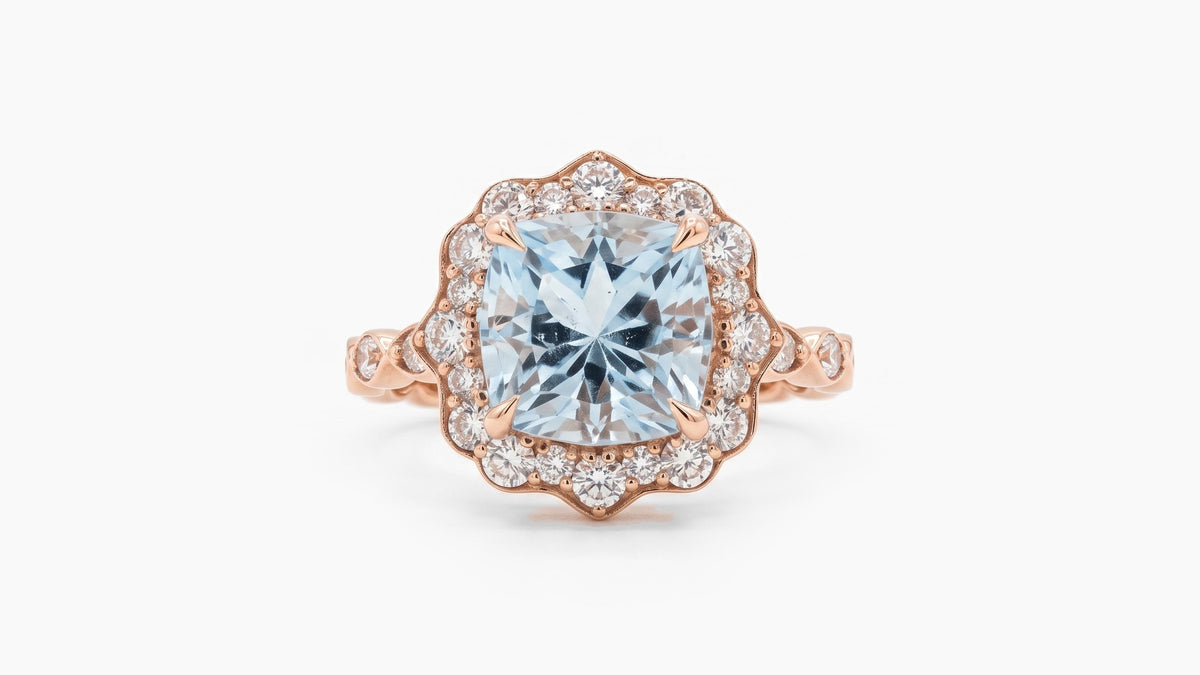 3.84ct Blue Topaz & Diamond Ring — SKU 9837
