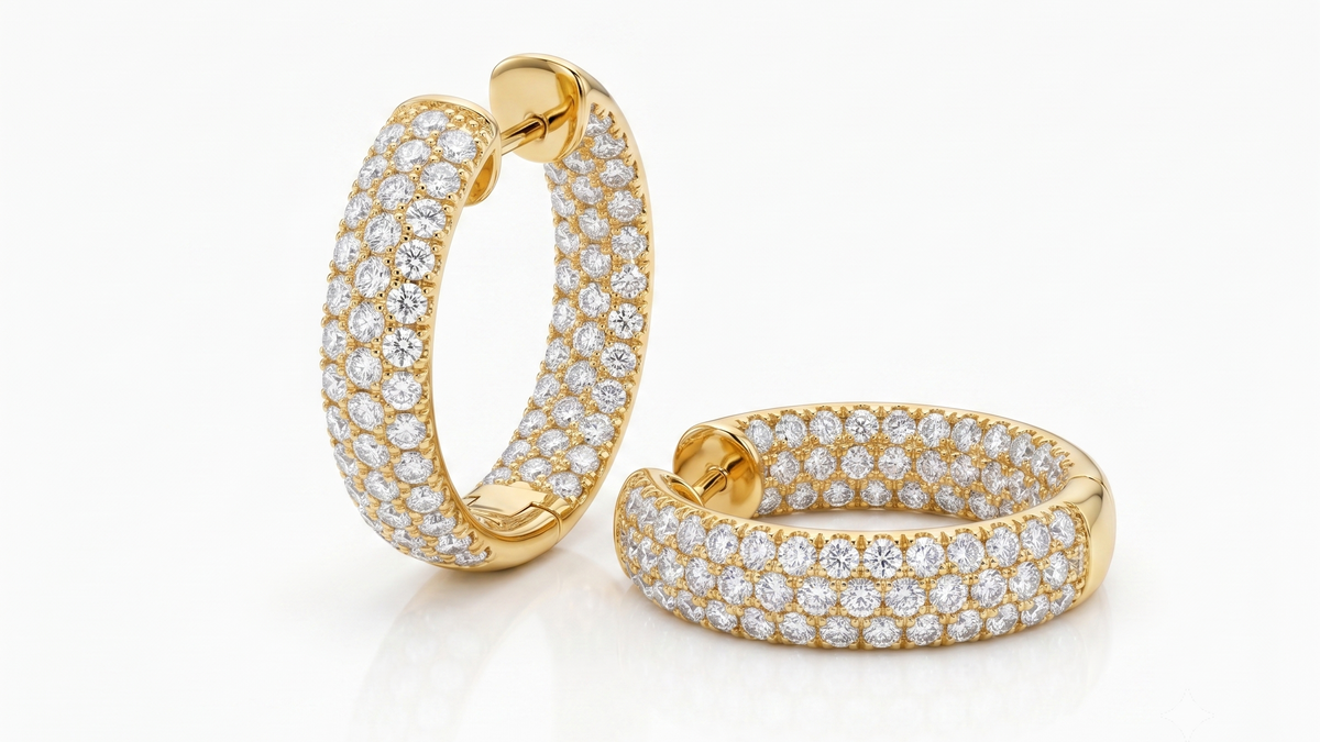 3.85ct Multi-Row Inside-Out Diamond Hoops