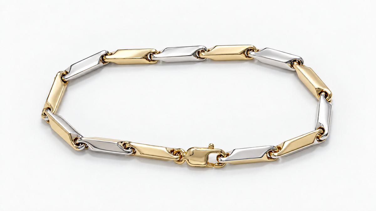 Yellow & White Cadence Bracelet - 4mm / 23cm — SKU 9468