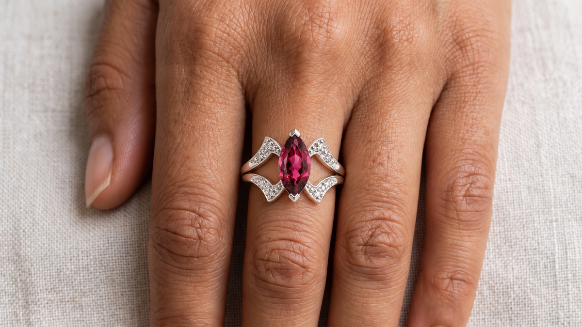 Tourmaline & Diamond Ring shown on model — owner-approved 2026-10-22