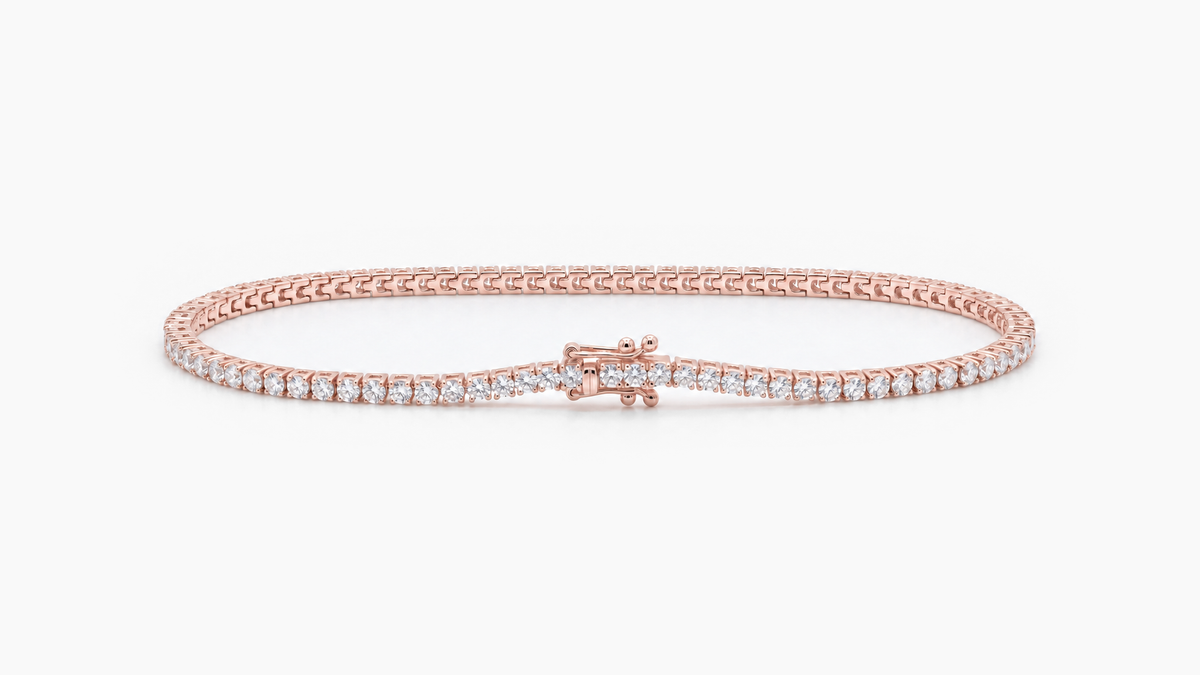 1.7mm Diamond Tennis Bracelet in Rose Gold