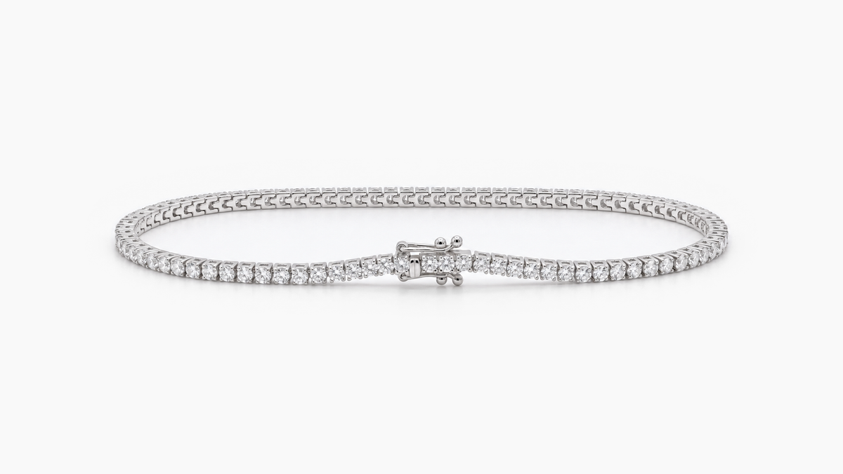 1.7mm Diamond Tennis Bracelet in White Gold