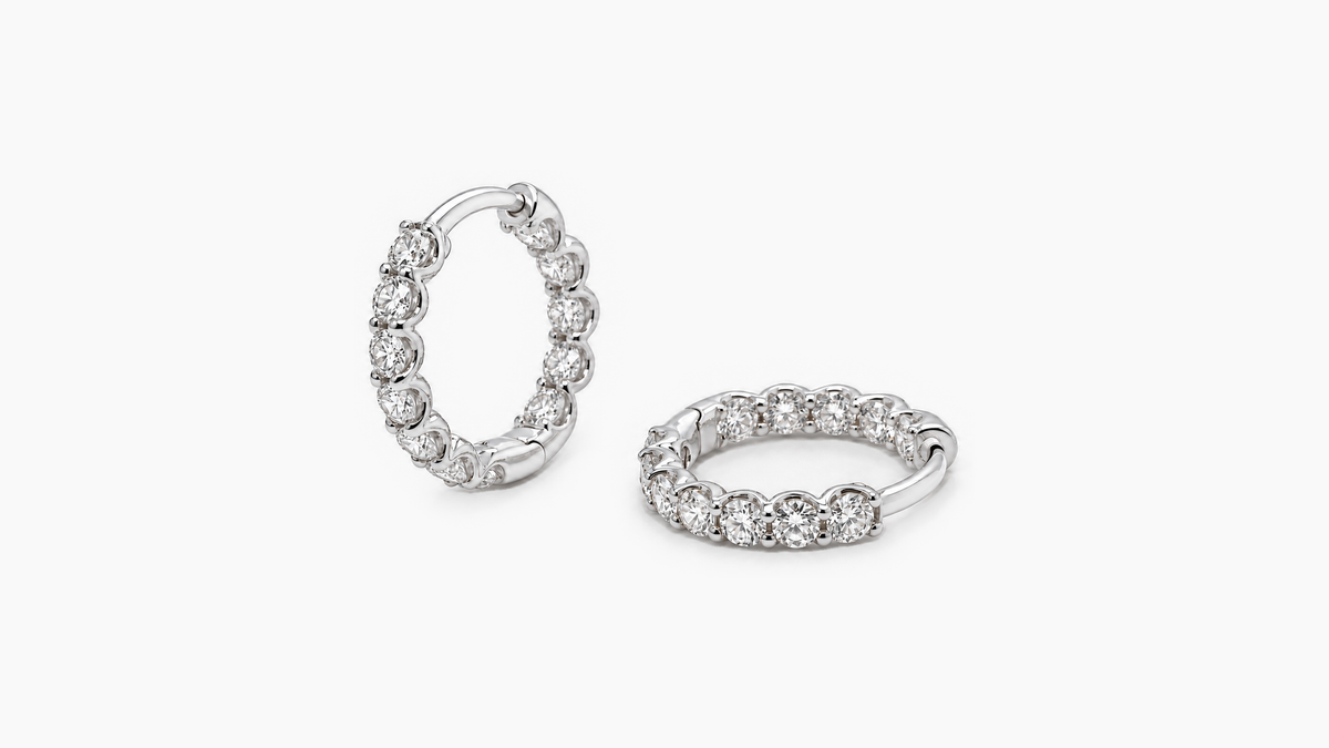 15mm Inside-Out Diamond Hoop Earrings in white gold