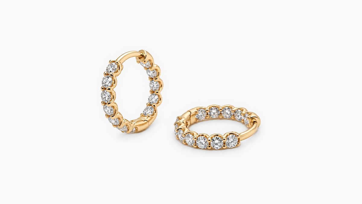 15mm Inside-Out Diamond Hoop Earrings in yellow gold