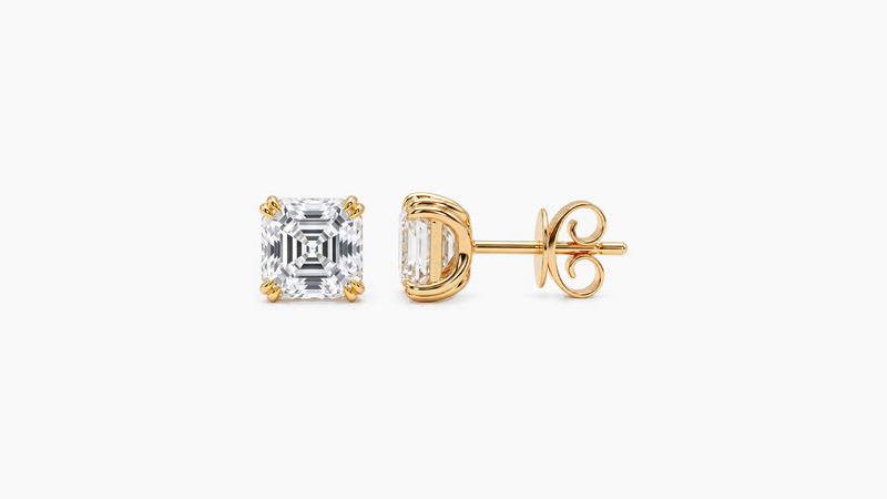 3.33ct Lab Diamond Asscher Studs