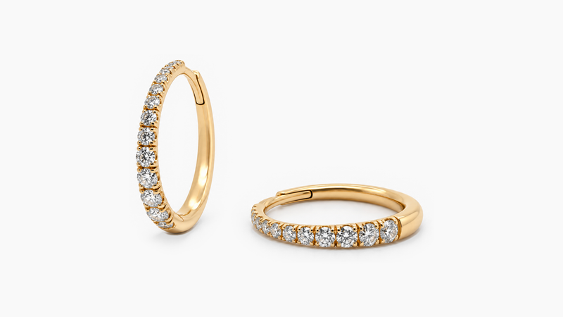 Graduated Diamond Hoop Earrings