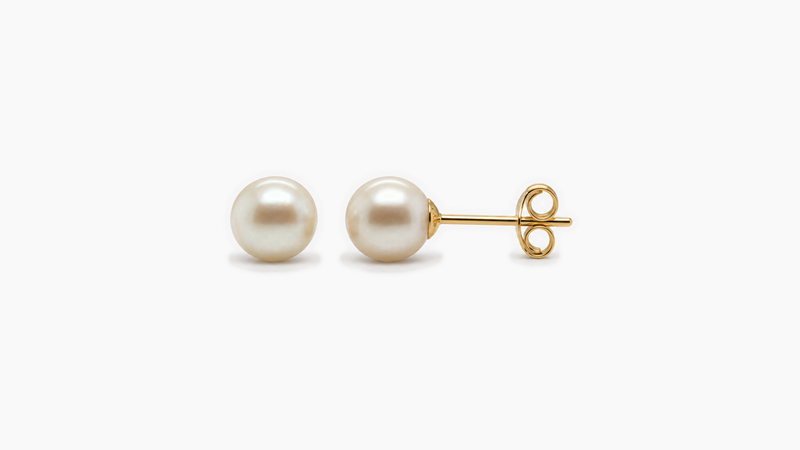 White Freshwater Pearl Stud Earrings