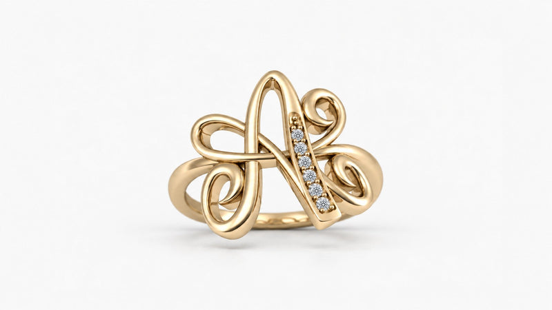 Diamond Initial Ring