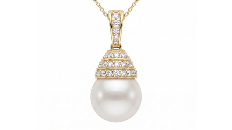 Freshwater Pearl & Diamond Pendant
