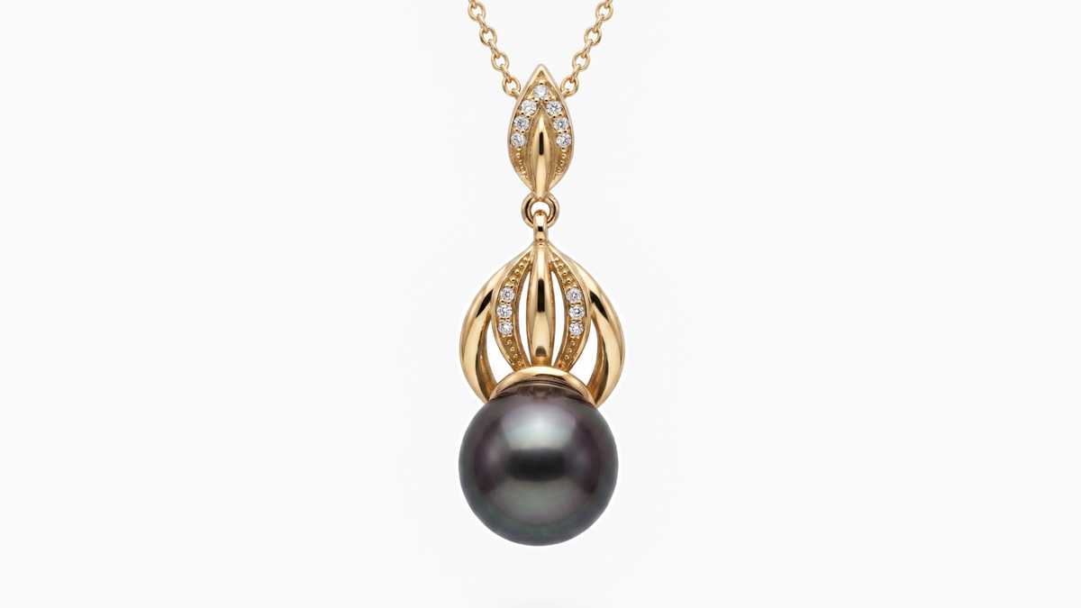 Tahitian Pearl & Diamond Pendant