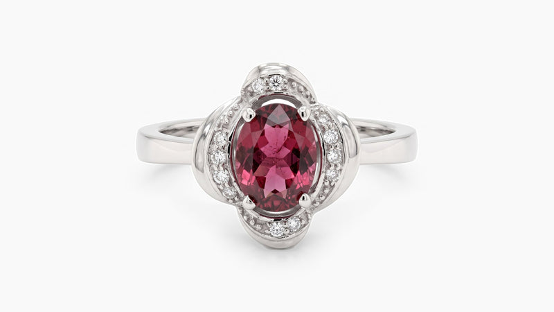 Rubellite & Diamond Ring