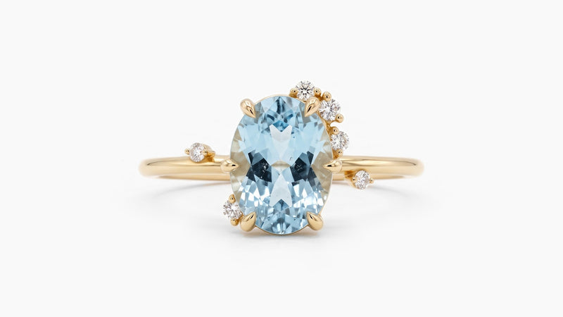 Aquamarine & Diamond Ring