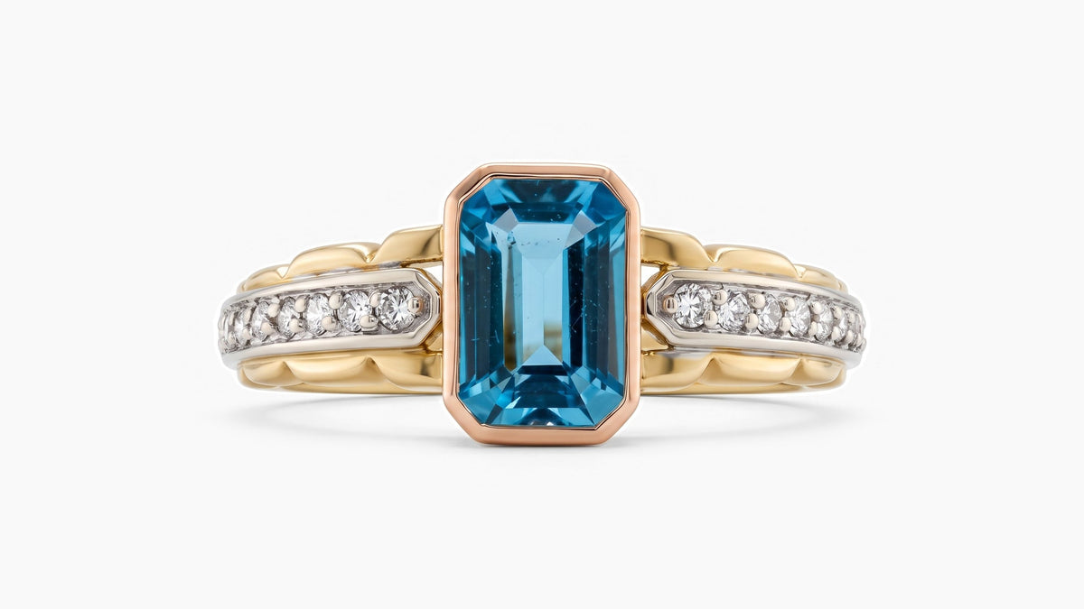 1.73ct Blue Topaz & Diamond Ring — SKU 9830