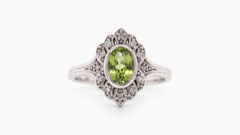 Peridot & Diamond Ring