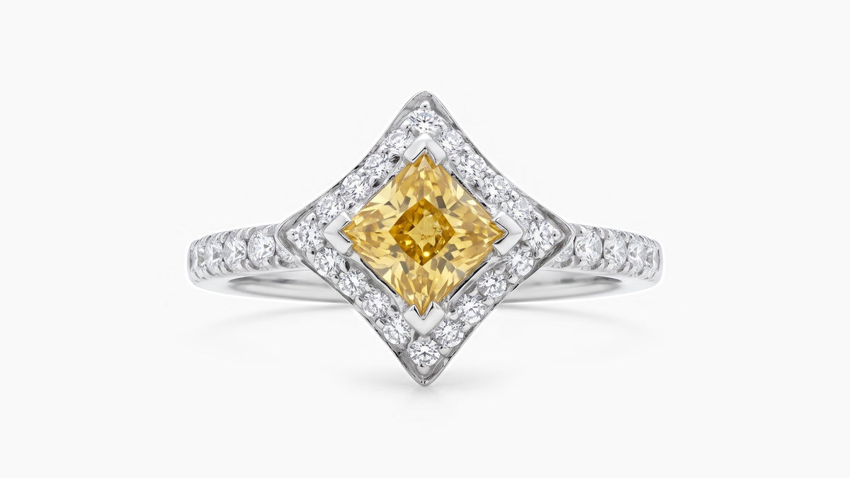 0.76ct Golden Beryl & Diamond Ring — SKU 9833