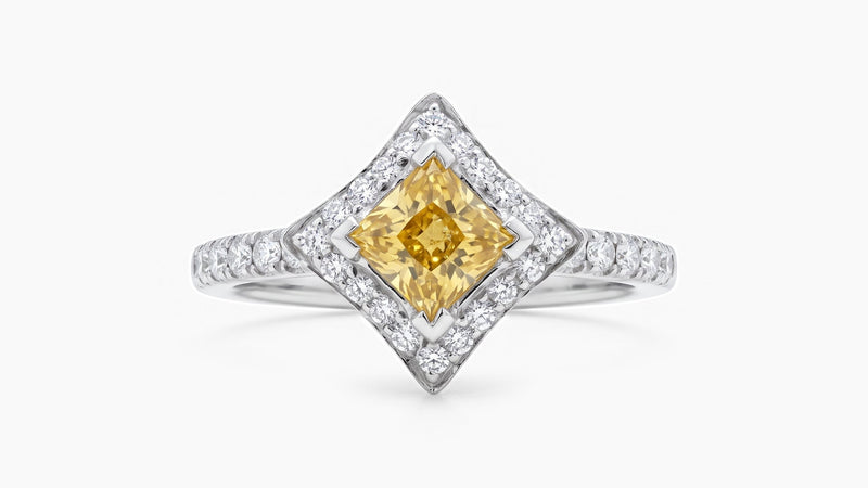Golden Beryl & Diamond Ring