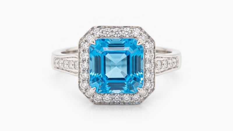Swiss Topaz & Diamond Ring