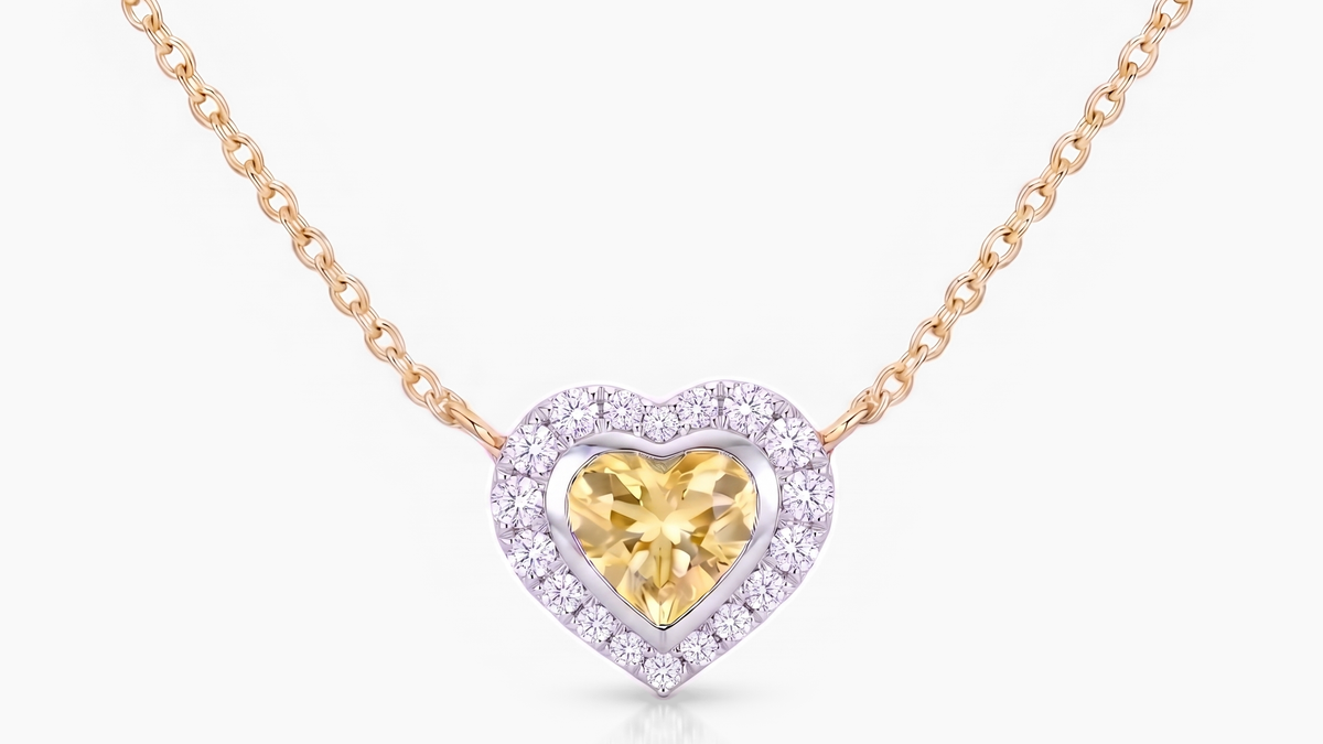 Yellow Sapphire & Diamond Pendant