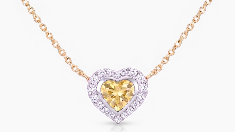 Yellow Sapphire & Diamond Pendant
