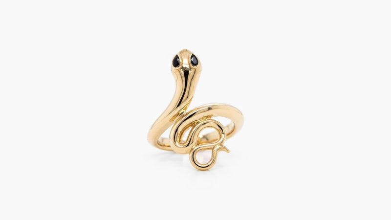 Black Onyx Snake Ring