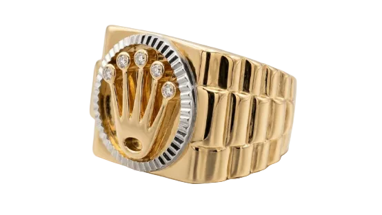 Crown Dress Ring with 0.10ct Natural Diamonds