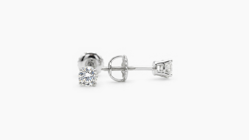 0.50ct Natural Diamond Round Screw Back Studs