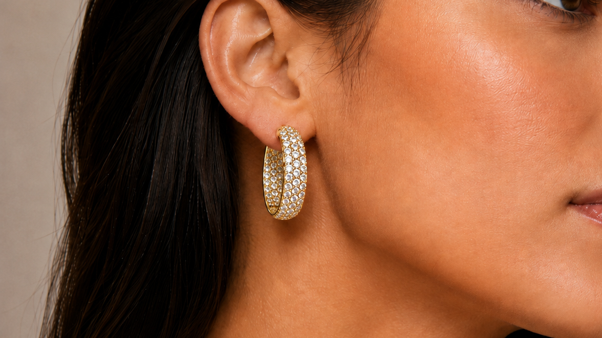 3.85ct Multi-Row Inside-Out Diamond Hoops