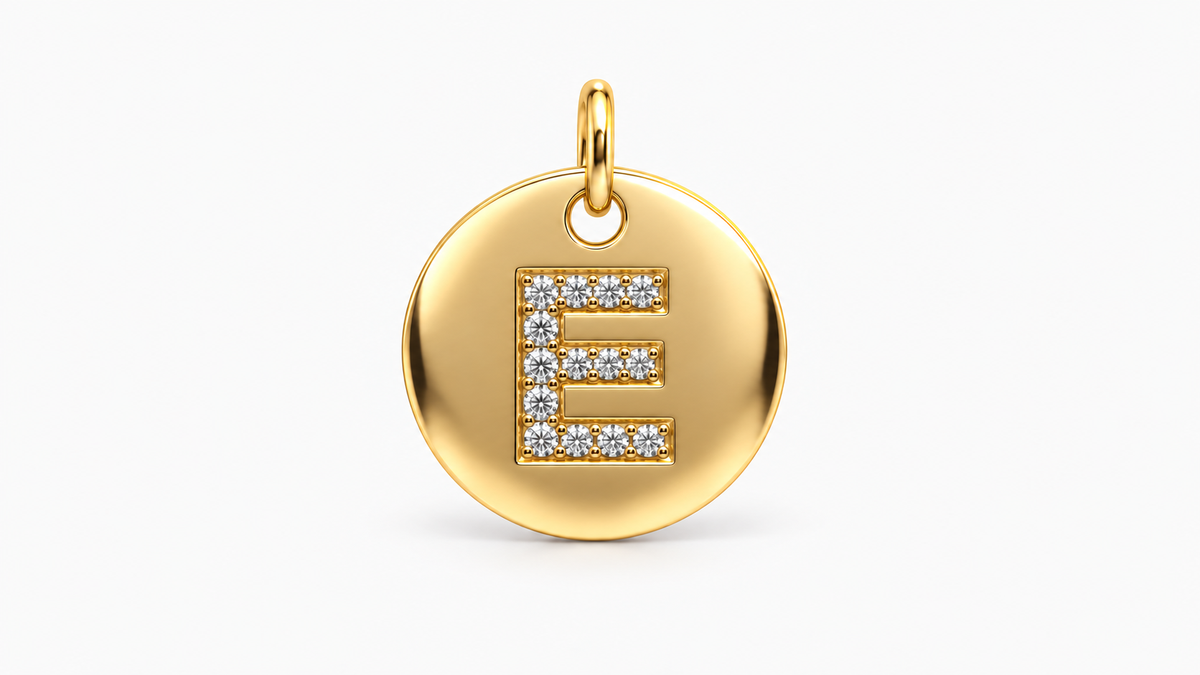 Diamond Initial Disc Pendant