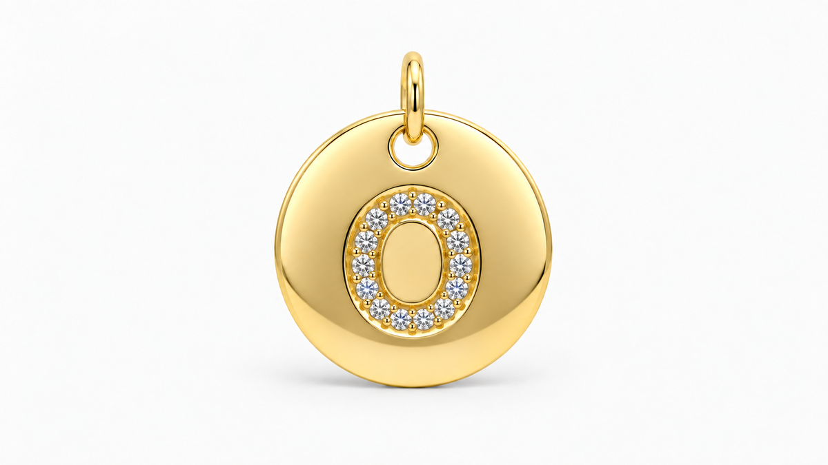 Diamond Initial Disc Pendant