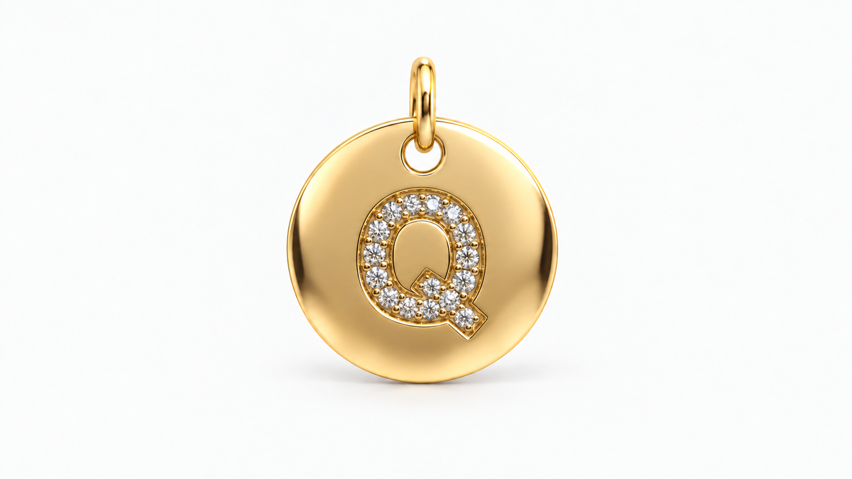 Diamond Initial Disc Pendant