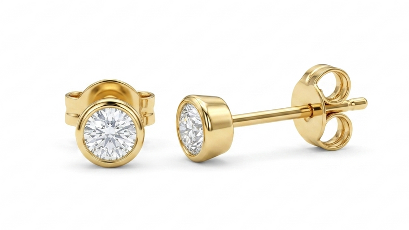0.30ct Natural Diamond Earrings in Yellow Gold