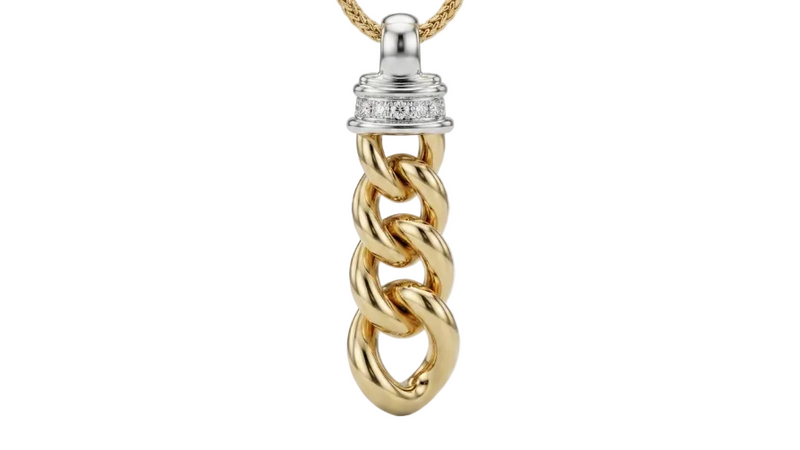 Link Pendant with 0.05ct Natural Diamonds