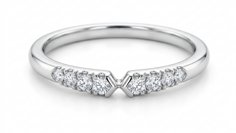 Platinum Band with 0.14ct Natural Diamonds
