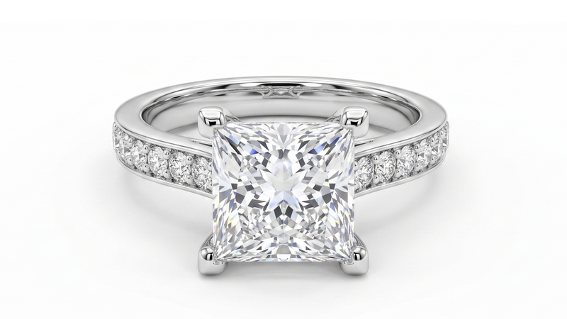 3.07ct Princess Cut Lab Diamond Ring