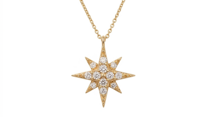 0.20ct Diamond Star Pendant in Yellow Gold
