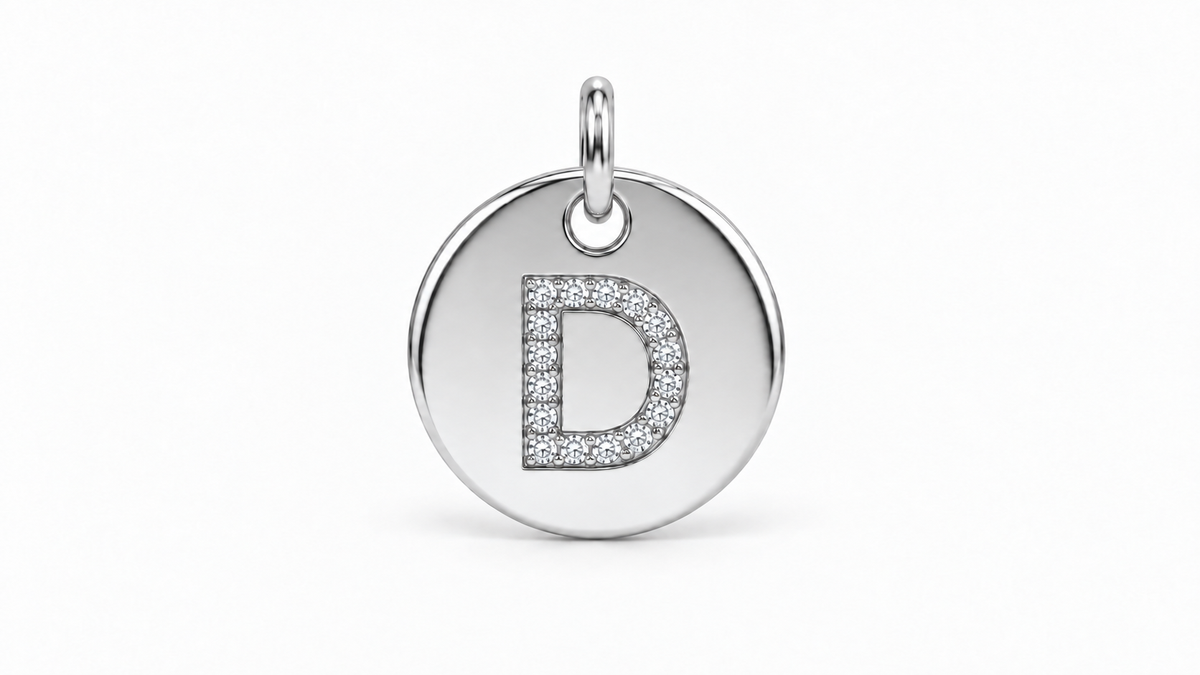 Diamond Initial Disc Pendant