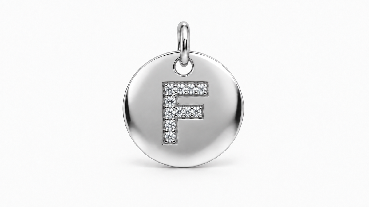 Diamond Initial Disc Pendant