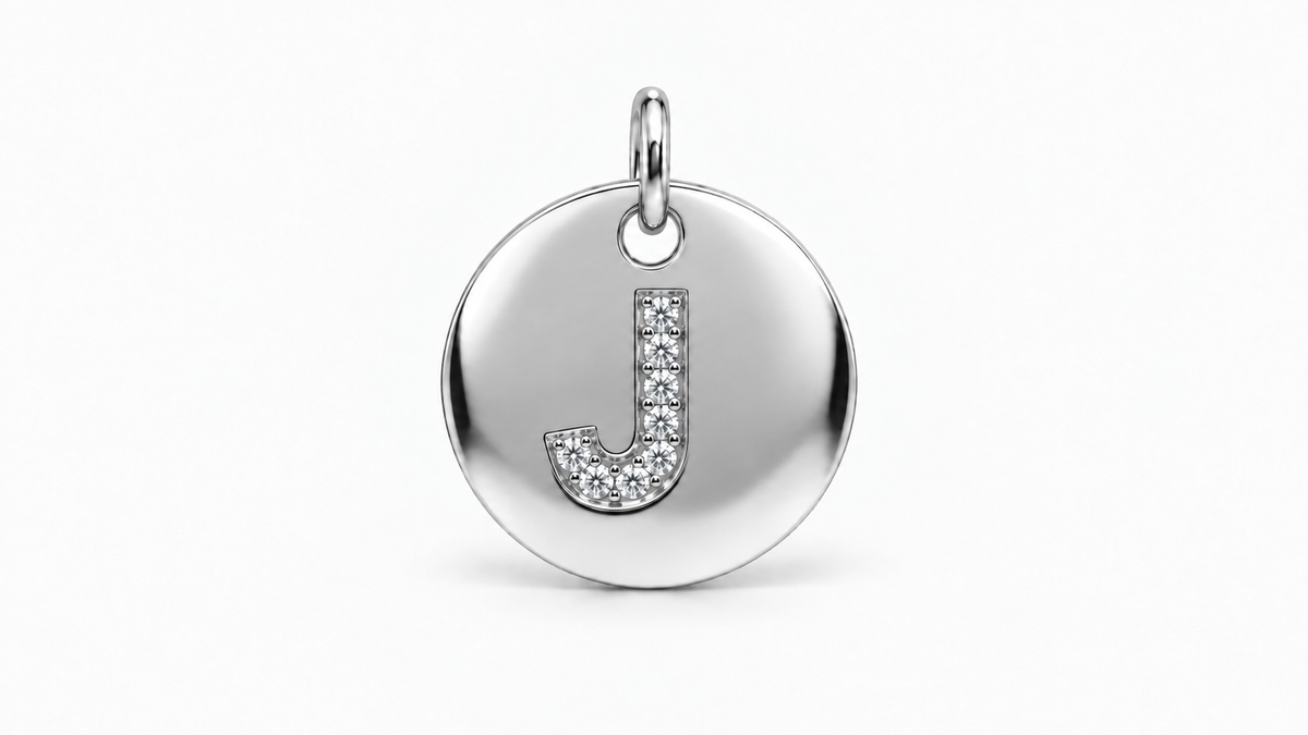 Diamond Initial Disc Pendant