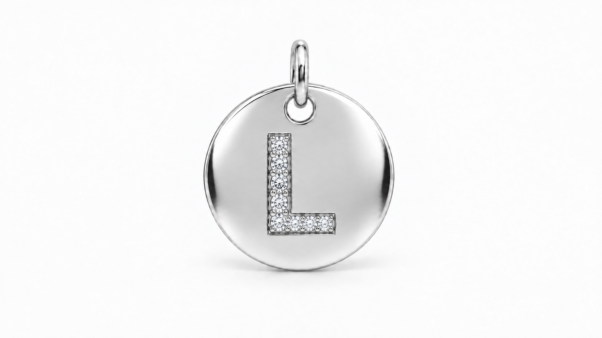 Diamond Initial Disc Pendant