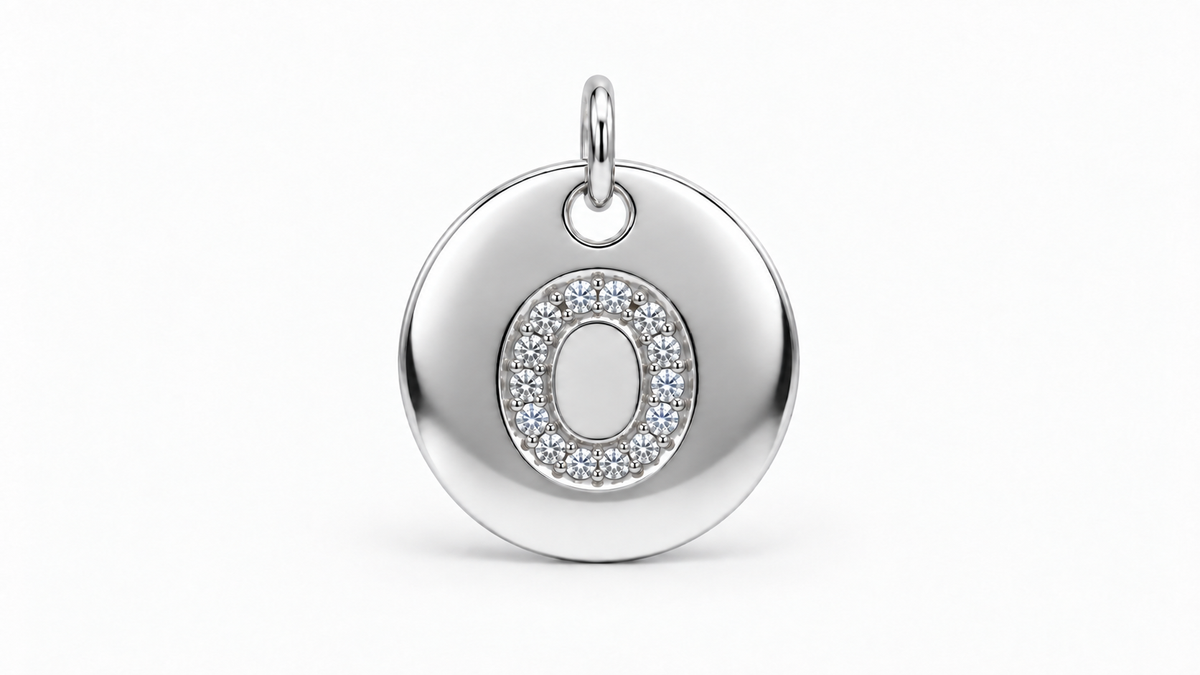 Diamond Initial Disc Pendant