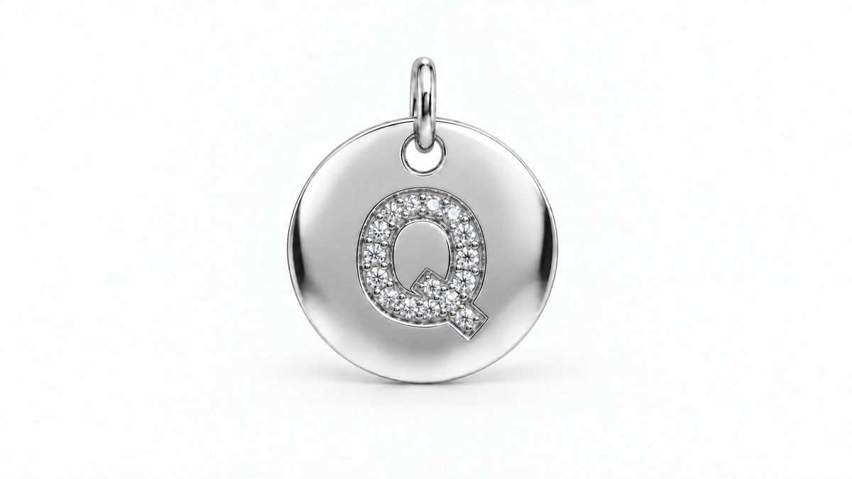 Diamond Initial Disc Pendant