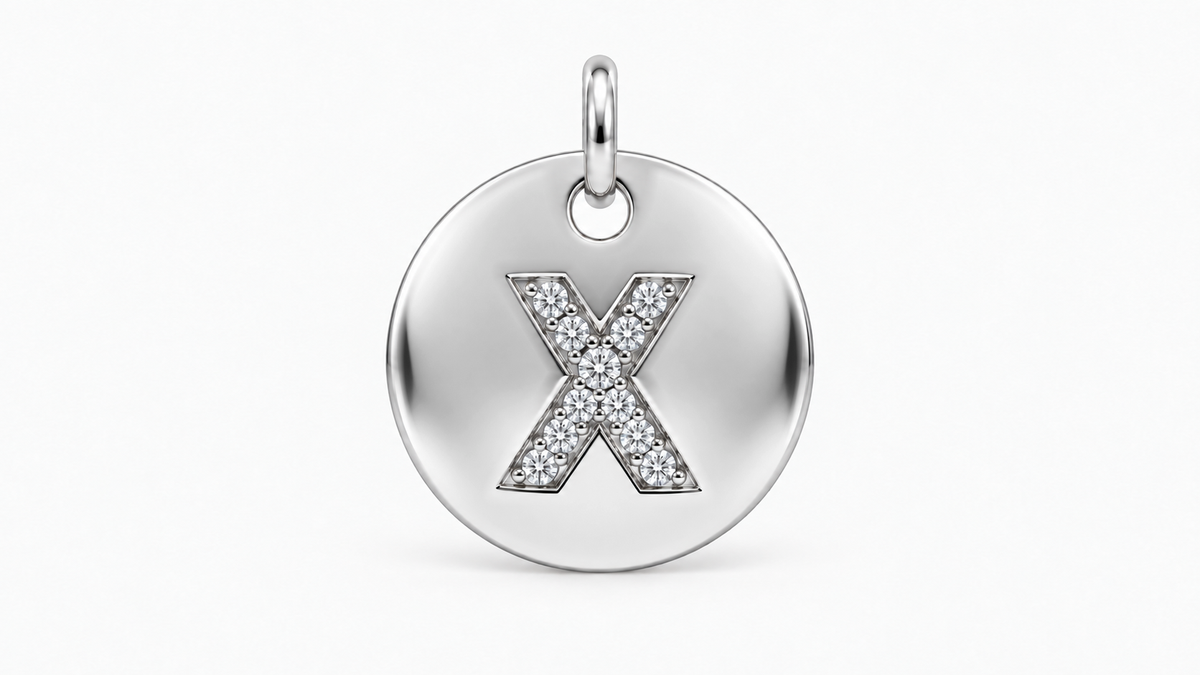 Diamond Initial Disc Pendant
