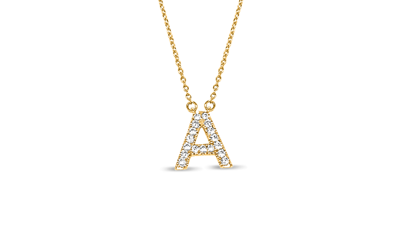 Gold Initial Pendant with Diamonds