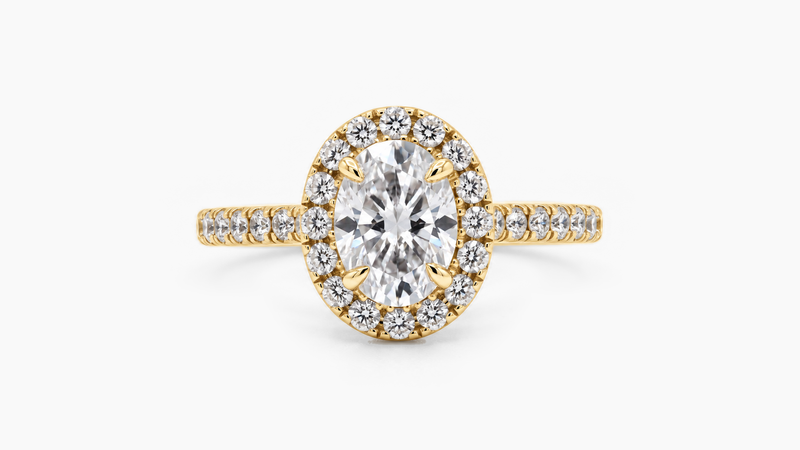 1.50ct Oval Halo Lab Diamond Ring