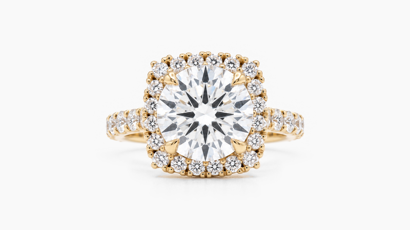 4.00ct Lab Diamond Halo Ring